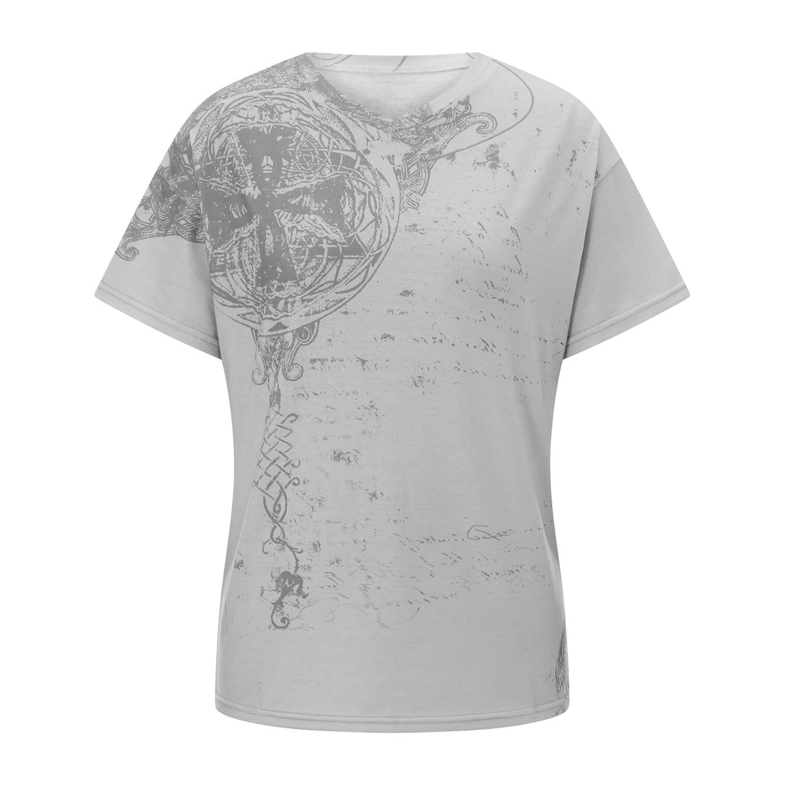 Y2k Shirts for Women Fairy Grunge Short Sleeve Tops Teen Girls Vintage Graphic Tees Gothic Aesthetic Streetwear