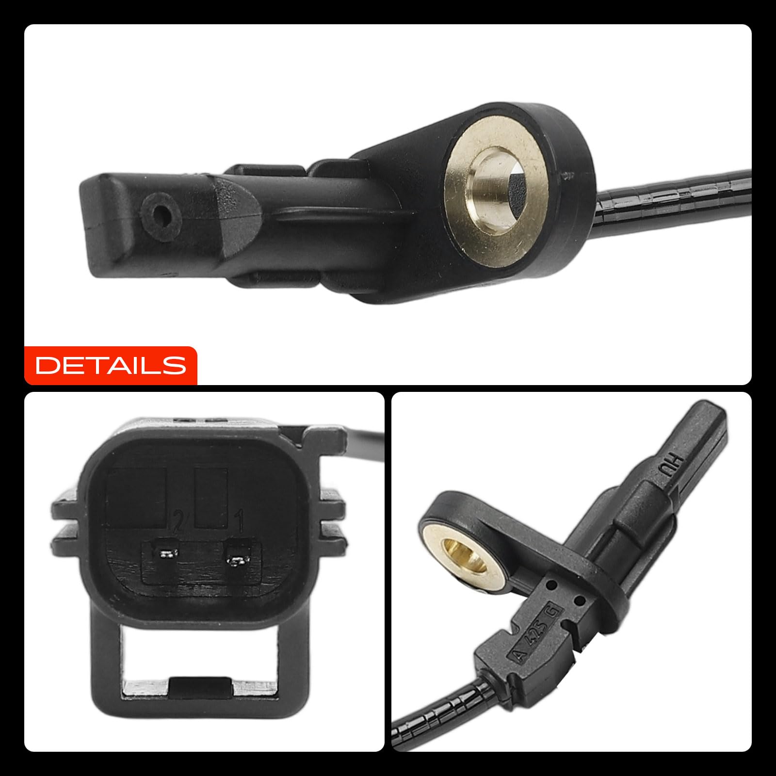 Frankberg 2x Sensor de velocidad de ruedas Sensor ABS 2 Polos Compatible con F-Pace X761 20 TD4 AWD 20 Ti4 AWD 20 SD4 AWD 20 TD4 30 SDV6 AWD 30 SCV6 AWD 2015-2025 Replace# T4A4018G,T4A4018