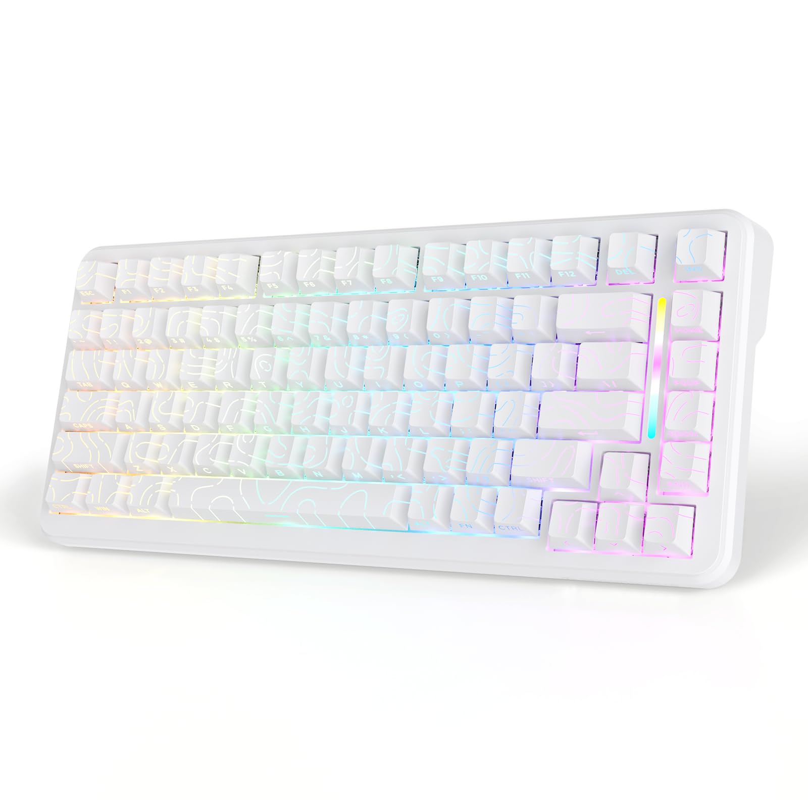 MAMBASNAKE M82HE QWERTY Tastiera magnetica cablata al 75% con frequenza di polling di attivazione rapida a 8000 Hz, attuazione regolabile e precisione di 0.01 mm, retroilluminata RGB(Contorno bianco)