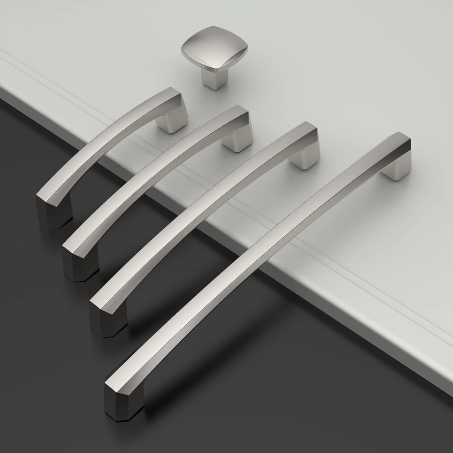 Amerdeco 10 piezas de pomos para muebles Pomos para armarios Pomos Nickel Brossé para cajones Aleación de zinc Pomos para puertas de armarios Pomos para cómodas Pomos para armarios UK0089