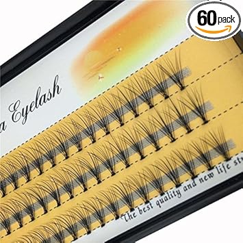 Scala 10 Root 60pcs Black Handmade False Eyelashes Natural Long Individual Eyelashes Extension Fake Lashes Makeup Beauty Cosmetic (10mm)