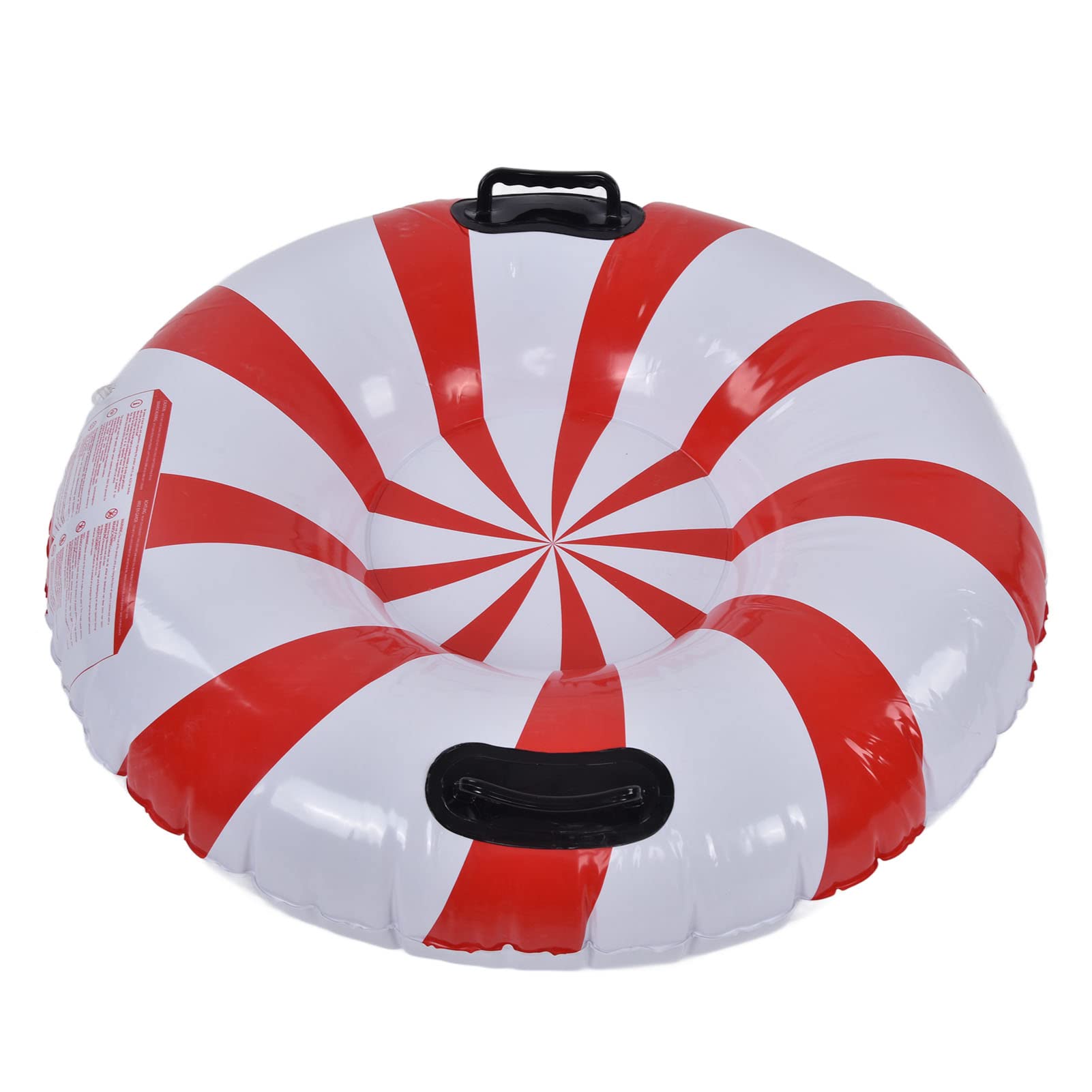 Adulte Snow Tube Ski Accessory Hiver Snow Snow Snow Sledding Gearning Duty Duty 450lbs Capacité Cold-30 ° F avec 2 Poignées pour Le Snowboard Extérieur Rouge + Blanc