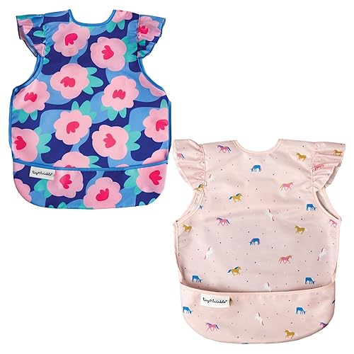Miniatura 13 de Tiny Twinkle Baberos a Prueba de Manchas para Bebés | 2 Paquete Baberos Impermeables para Niños Pequeños para Comer | Babero de Aprón para Bebé para