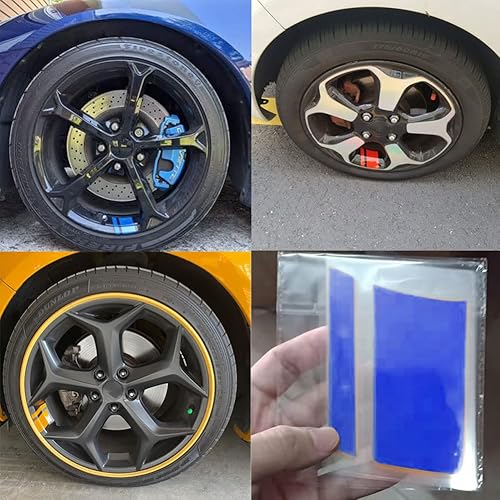 Miniatura 4 de Leasinder 6 calcomanías para ruedas de 18 a 21 pulgadas calcomanías reflectantes de vinilo para llantas de automóvil accesorios de decoración para