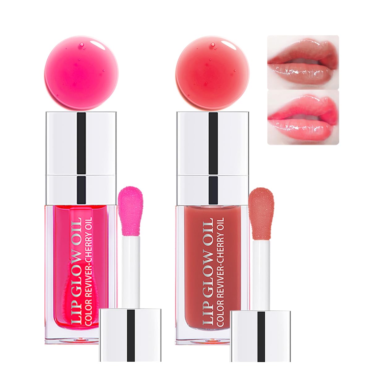 2 Colors Hydrating Plumping Lip Glow Oil,Moisturizing Lip Oil Gloss Transparent Glossy Lip Gloss Primer Lip Tint for Lip Care and Dry Lip (012#+015#) 2 Colors Hydrating Plumping Lip Glow Oil,Moisturizing Lip Oil Gloss Transparent Glossy Lip Gloss Primer Lip Tint for Lip Care and Dry Lip (012#+015#)
