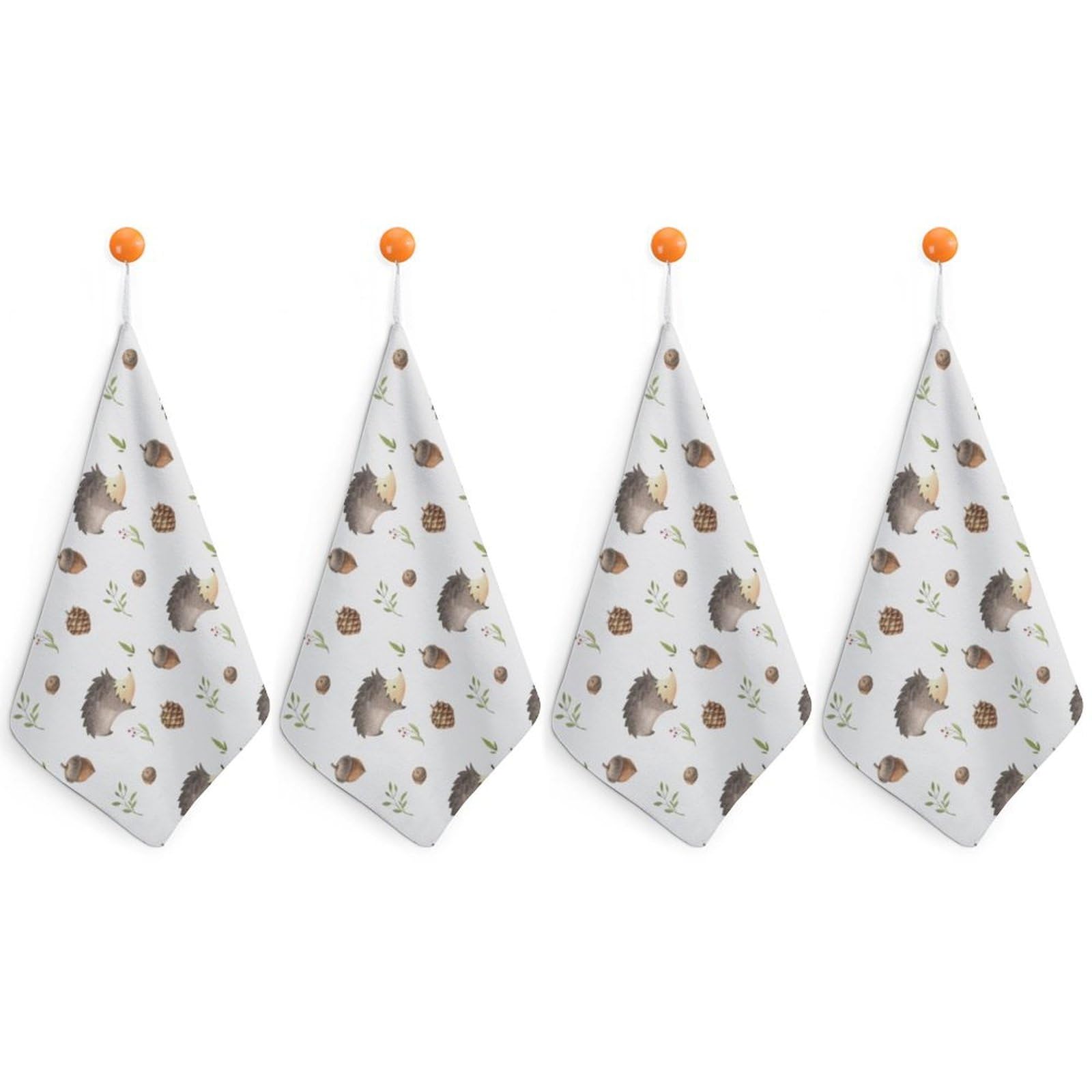 LWORZIIB 4 Piece Hanging Hand Towels, Hedgehog Small Dry Hand Towel for Kitchen Bathroom