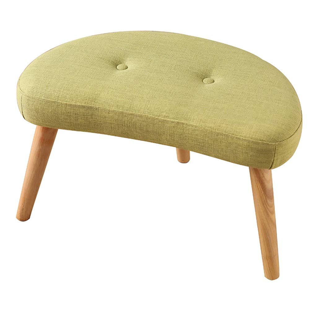 Stools Footstools Chairs Nordic Simple And Modern Half Moon Rectangle Sofa Stool Footstool Solid Wood Shoe Bench Cloth Small Stool Pedal Ottoman Pouffe ZHAOFENGE (Color : Green, Size : Crescent)