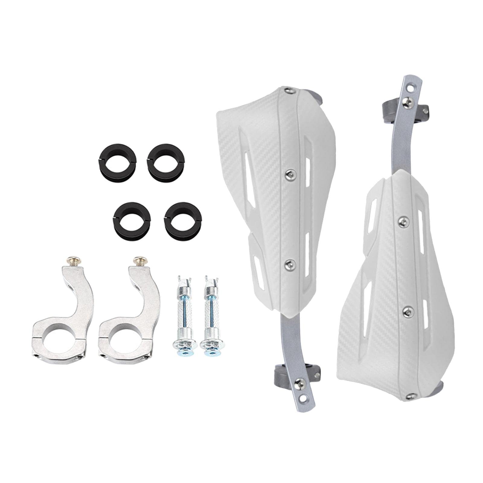 Qianly 2 Pièces Protège-Mains Poignées Garde-Vent Déflecteurs Plastique Solide avec Accessoires Montage pour Scooter VTT Adapté à la Sécurité, Blanc