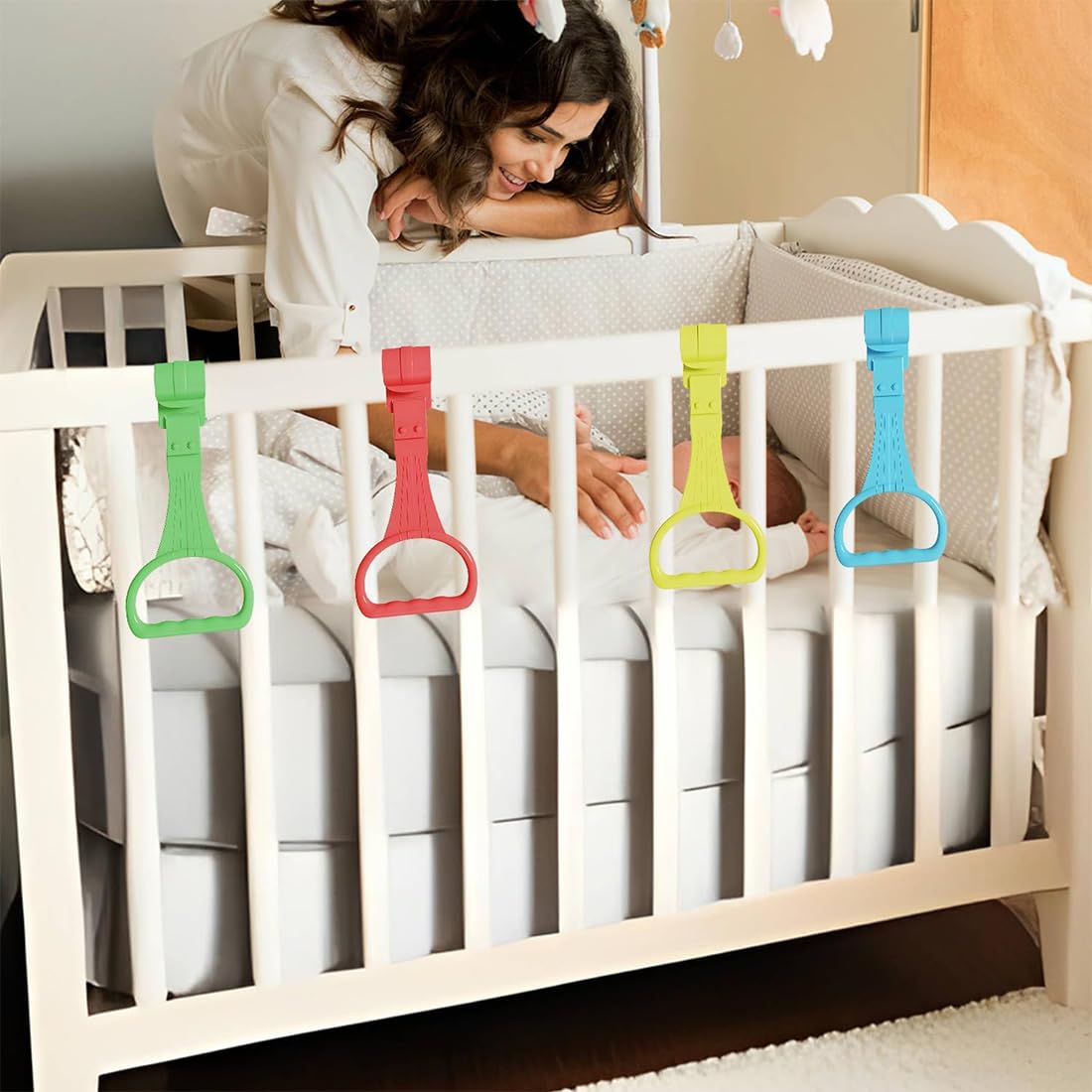 Anneaux Parc Bebe, Anneaux pour Lit Bébé, Anneaux Entraînement Équilibre 8 Pièces
