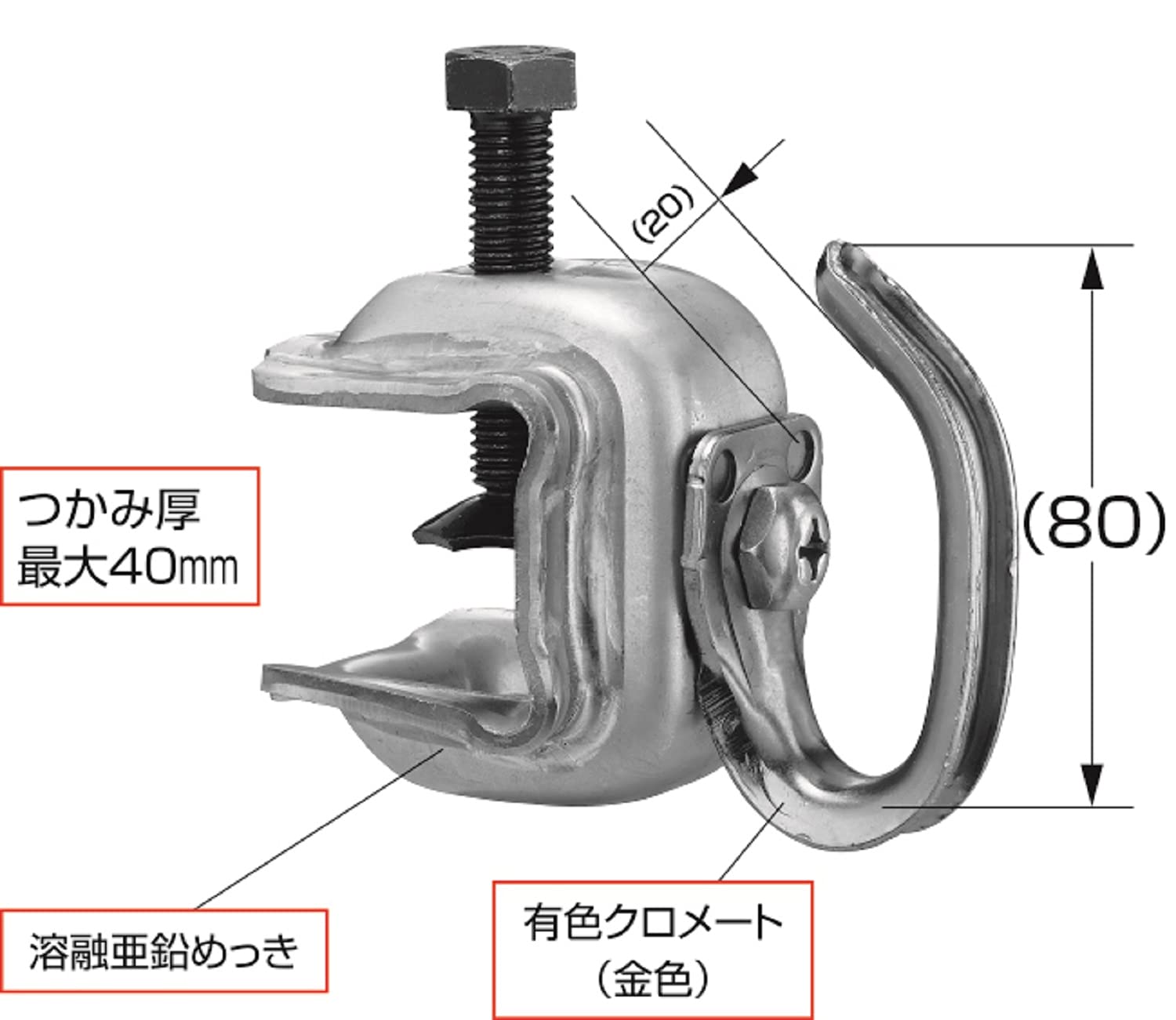 Amazon.co.jp: 国元商会 KS コ型クランプ6H型（20個入） 安全
