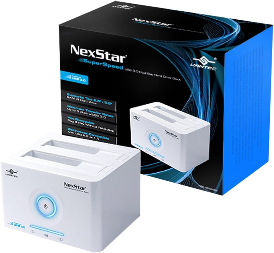 Vantec NexStar TX Dual Bay USB 3.0 Hard Drive Dock (NST-D428S3-BK)