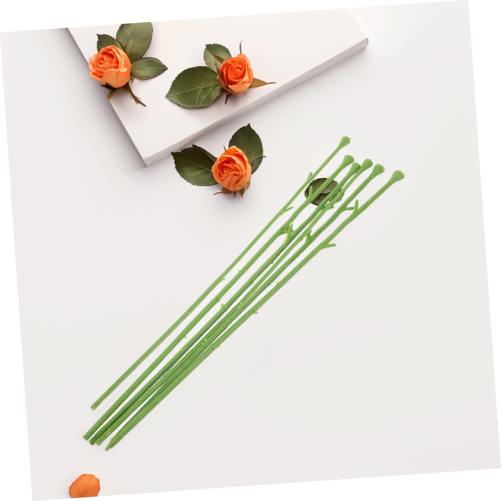 Tofficu 150 Pezzi Artificiale Verde Flessibile per Composizioni Fai da Te Corto per Decorazioni Bouquet e Creativo