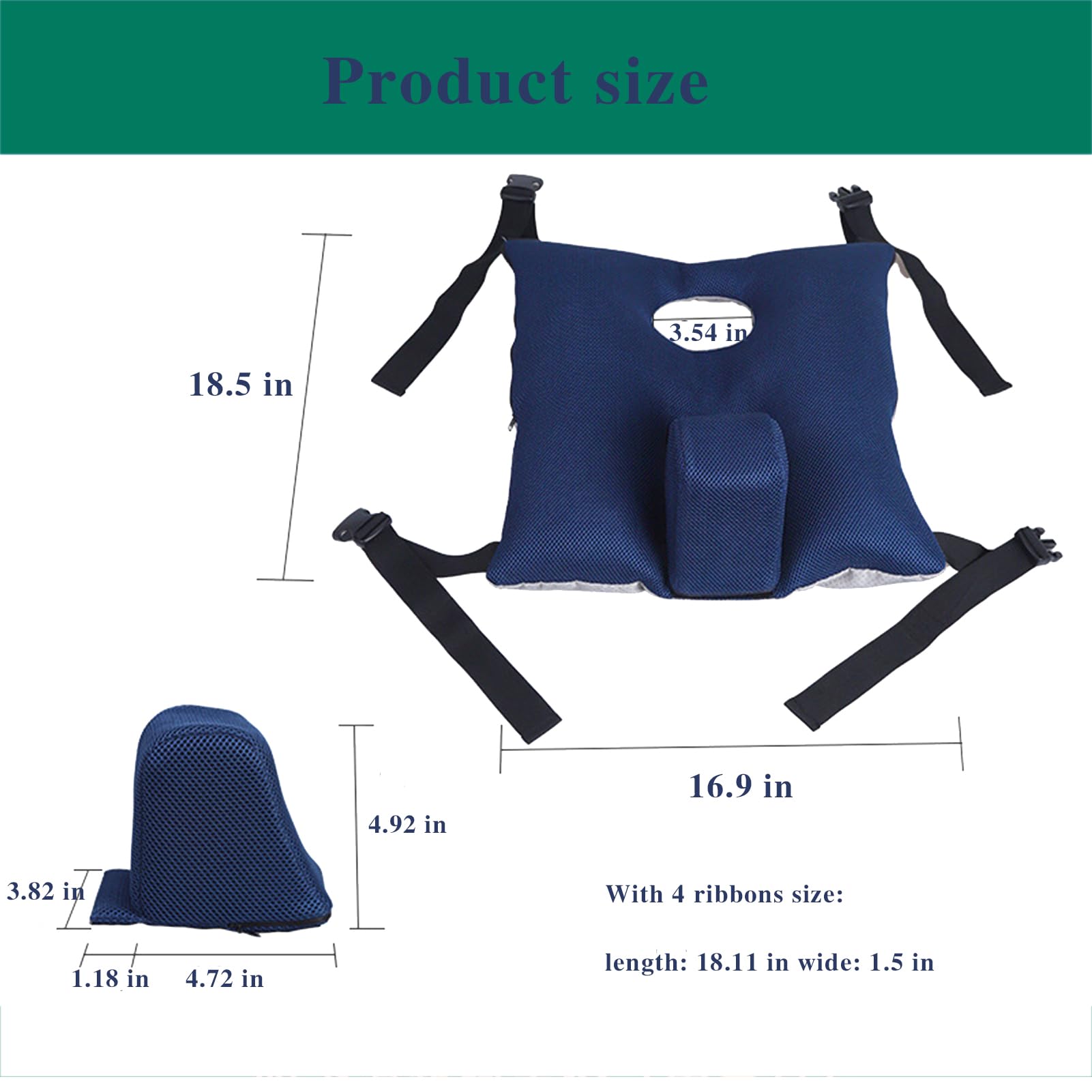 Cojín para silla de ruedas con cinturón de seguridad, diseño antideslizante para personas mayores, evita el deslizamiento hacia adelante, facilita el posicionamiento, la transferencia y alivia la