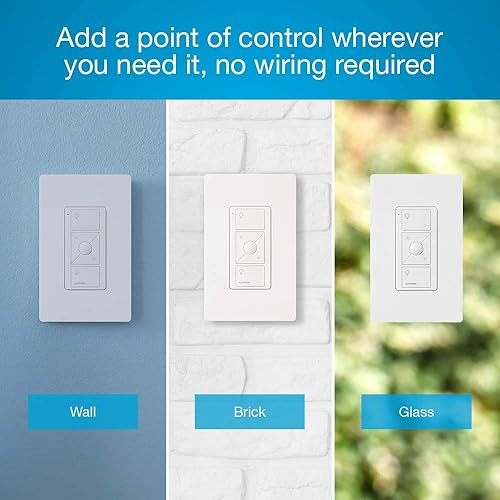 Miniatura 5 de Lutron Caseta Juego para montaje en pared remoto de Pico, PJ2-WALL-WH-L01, color blanco