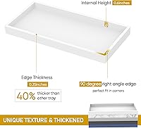Vista 3 de Bandeja para Encimera de Baño, EG-SIPRO Bandeja de Tocador de Baño de Silicona Engrosada de Alta Calidad, Bandeja Rectangular Irrompible para Baño
