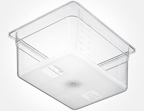 Miniatura 3 de CURTA Paquete de 6 bandejas de comida NSF, tamaño medio de 6 pulgadas de profundidad, plástico de policarbonato comercial transparente apto para