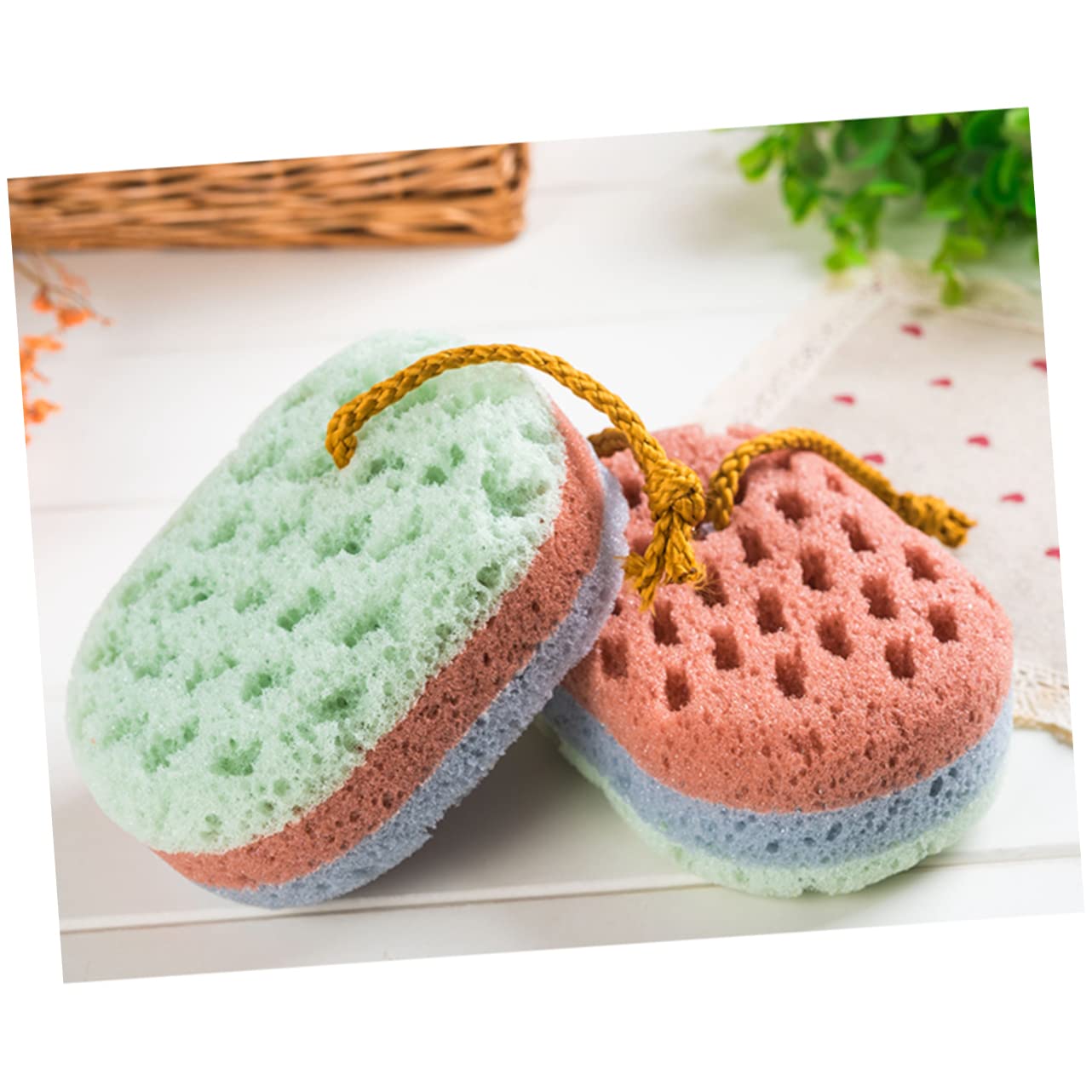 Housoutil 6 Pz scrubber per la pulizia spugne da bagno faccia in schiuma amarelli spugna da spugna per il lavaggio del corpo fresco salvietta da bagno bambino che fa i primi passi