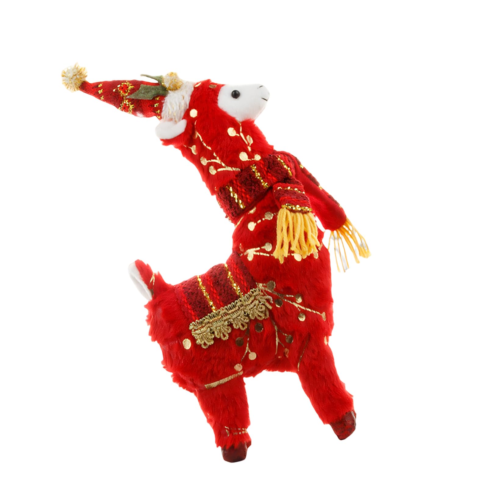 Elnwnnkc Lovely Christmas Alpacas Animal Decoration Christmas Scene Arrange Perfect for Festive Tabletop and Shelf Display Scene Arrange