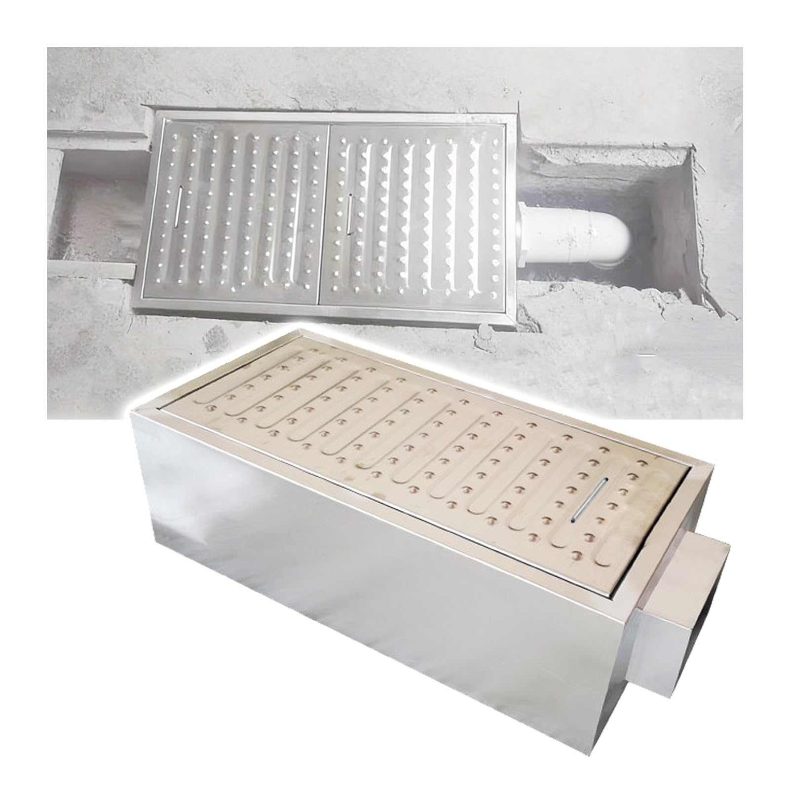 Intercepteur de graisse compact - Séparateur d'huile et d'eau - Pour restaurant, maison, cuisine, acier inoxydable
