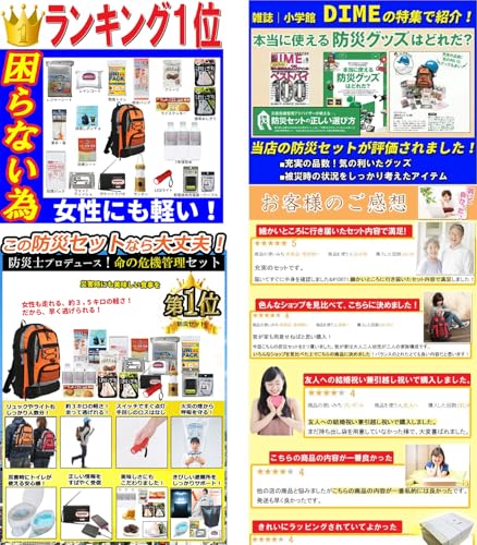 株式会社ペアークレーン 防災セット 1人用 スタンダード の商品画像 1