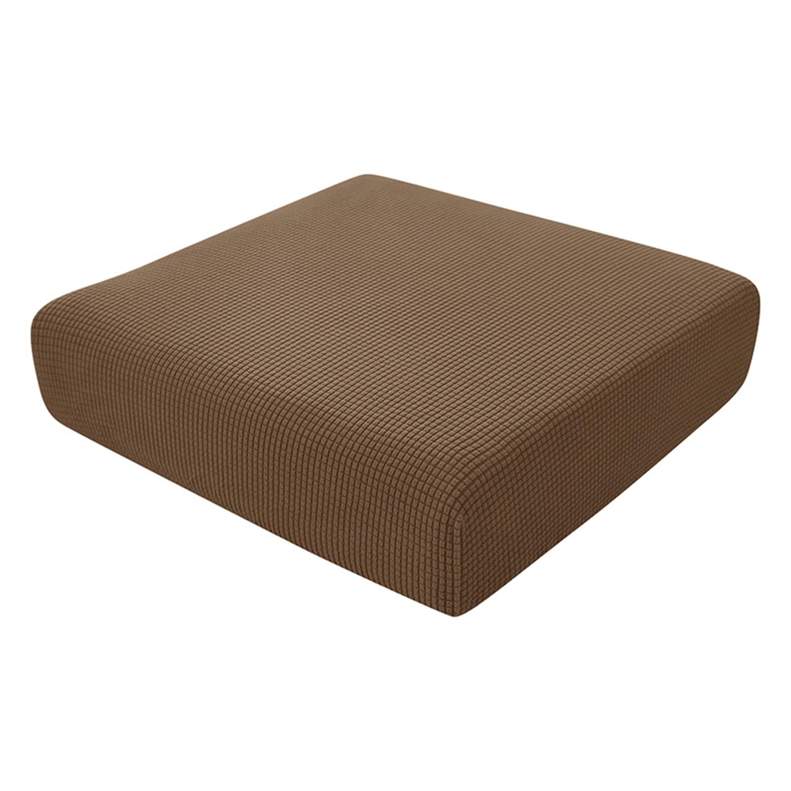 Stretch Sofa Seat Cushion Cover, Replacement Sofa Couch Cushion Covers Furniture Protector Sofa Slipcover with Elastic Bottom Spandex Jacquard Fabric (Large Chaise Seat,Dark Coffee)