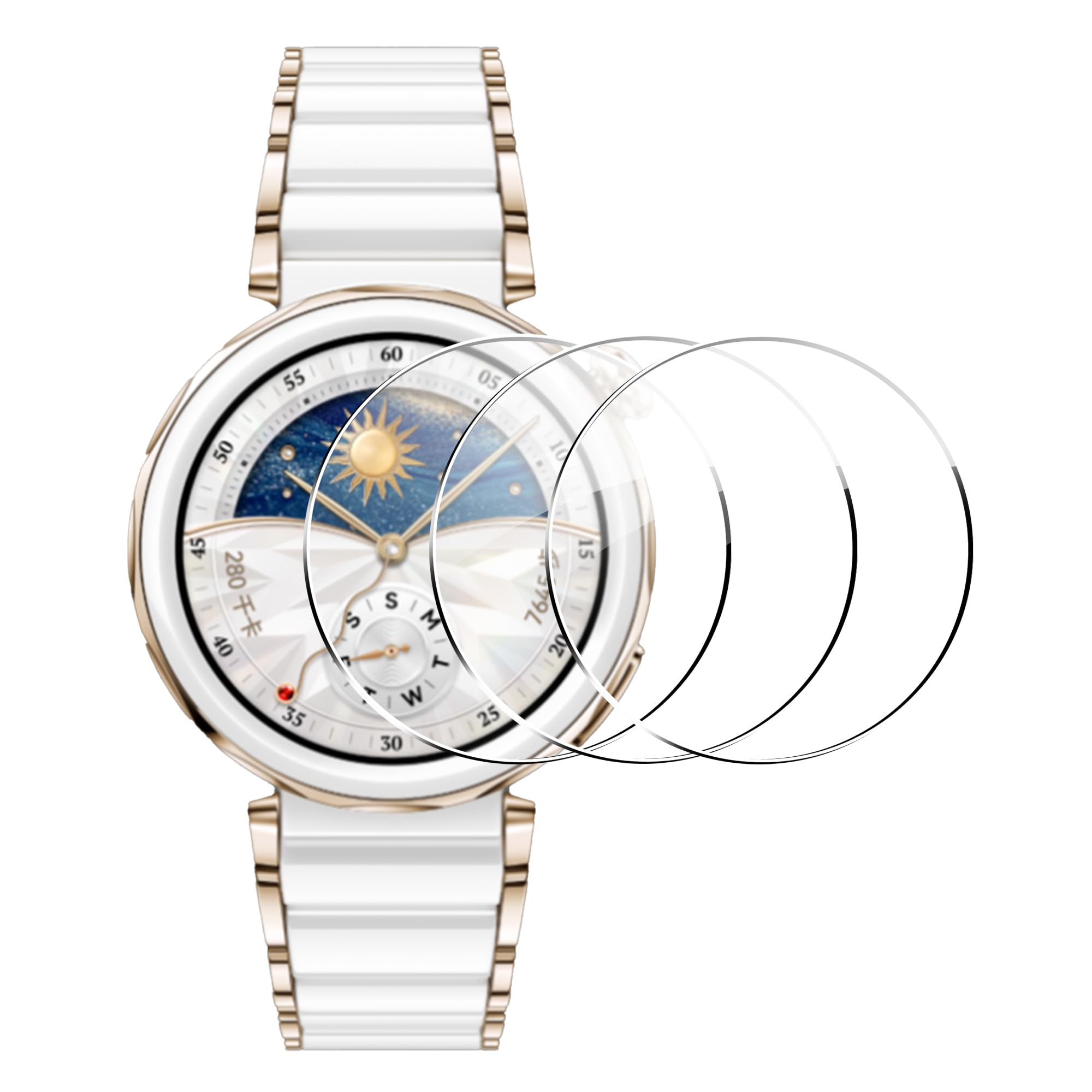 FDHYFGDY 3 Stück Displayschutzfolie für Huawei Watch GT 5 Pro 42mm Panzerglas, 9H Härte Schutzfolie, [Keine-Blasenfrei] [Anti-Kratzen]