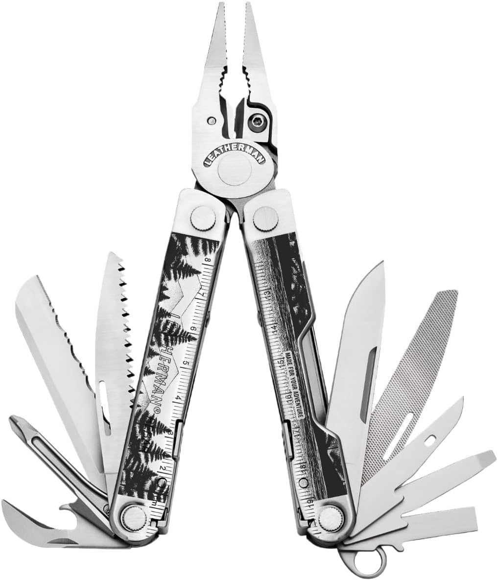 Leatherman Rebar Multi-Tool - 17 All-Tools for DIY & Camping, Stainless Steel, Adventure Collection - Lake