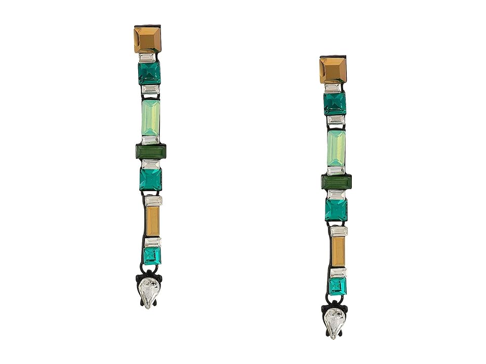 

Steve Madden Rhinestone Linear Drop Earrings (Blue/Yellow/Gunmetal-Tone) Earring