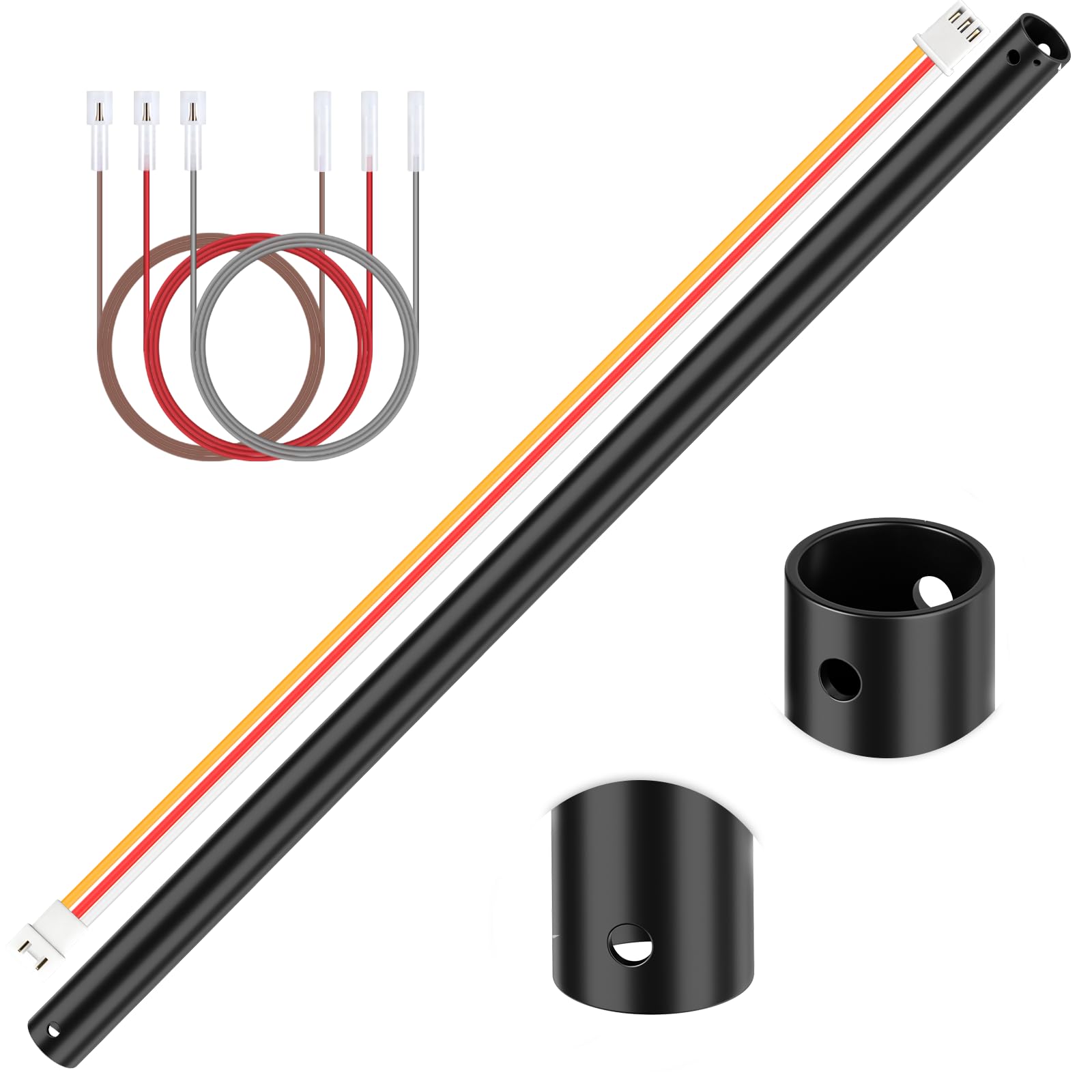 Puoyro 24 Inch Ceiling Fan Downrod with 6 x 18-AWG Wires,Ceiling Fan Extension Rod 1 Inch Outer Diameter, Improves Airflow,Suitable for Various