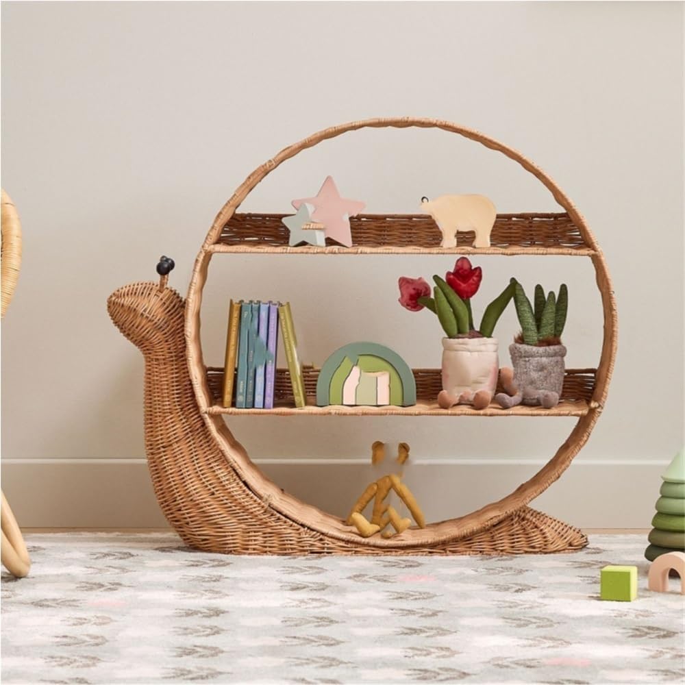 Rattan Wall Shelf, Wicker Shelves for Wall, Hanging Shelves for Bathroom, Bedroom, Decorative Rattan Shelves for Storage and Display