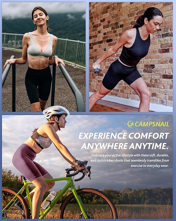 Image of CAMPSNAIL 4 Pack Biker Shorts for Women High Waist - 5 inch /8 inch Tummy Control Soft Athletic Yoga Workout Running Gym Shorts