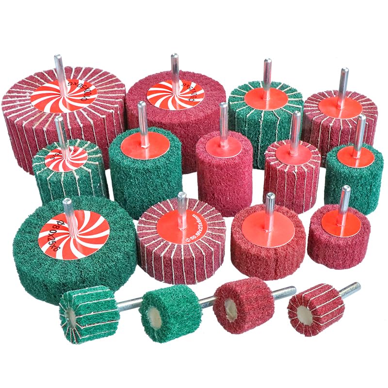 Polerująca szczotka z włókna nylonowego włókniny tarczą listkową, gąbka ścierna, głowica szlifierska do wiertła 6 mm, ziarnistość 120/180/240/320 wanglan(240,5PCS_60X40X6)
