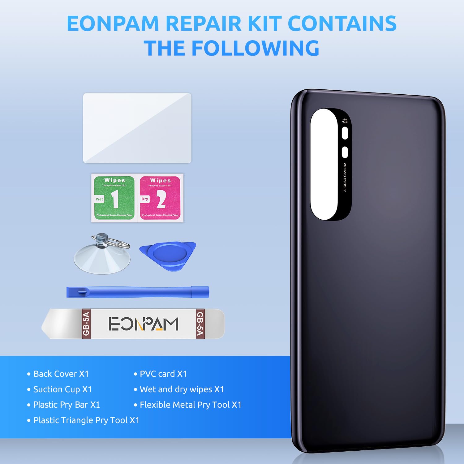 Amazon.com: Eonpam Back Cover Glass for Xiaomi Mi Note 10 Lite