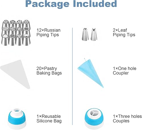 Miniatura 7 de Juego de 100 bolsas y puntas desechables para pastelería, glaseado y puntas gruesas de 12 pulgadas para suministros de fresas cubiertas de