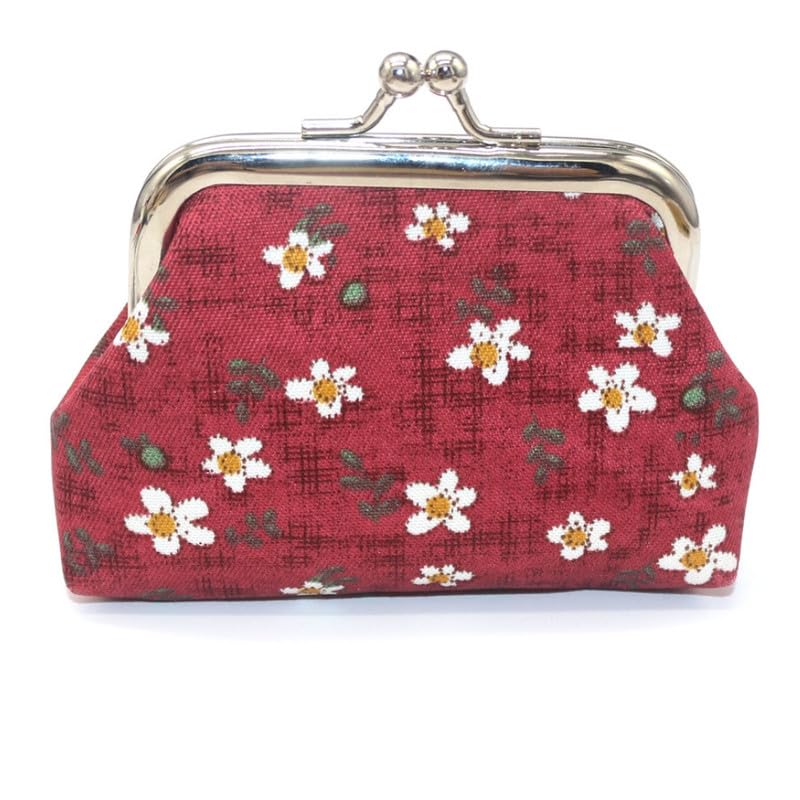 Rose Print Purse for Women Mini Fabric Wallet for Students & Travel | New Red-image-19