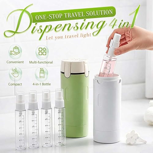 Miniatura 7 de 4 in 1 Travel Perfume Bottle Refillable, 4 Pack 30ML Travel Bottles for Toiletries, Leak-Proof & Portable Travel Dispensers Containers for Shampoo,