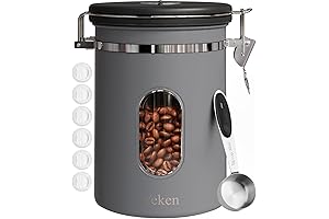 Veken Airtight Stainless Steel Coffee Storage Canister with Window