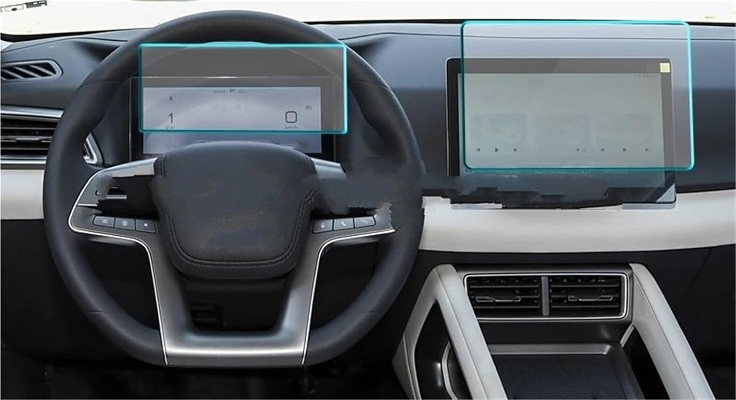 Tempered glass screen protector for BYD/Yuan UP 2024 12.8-inch car dashboard display screen protector (GPS and dashboard)