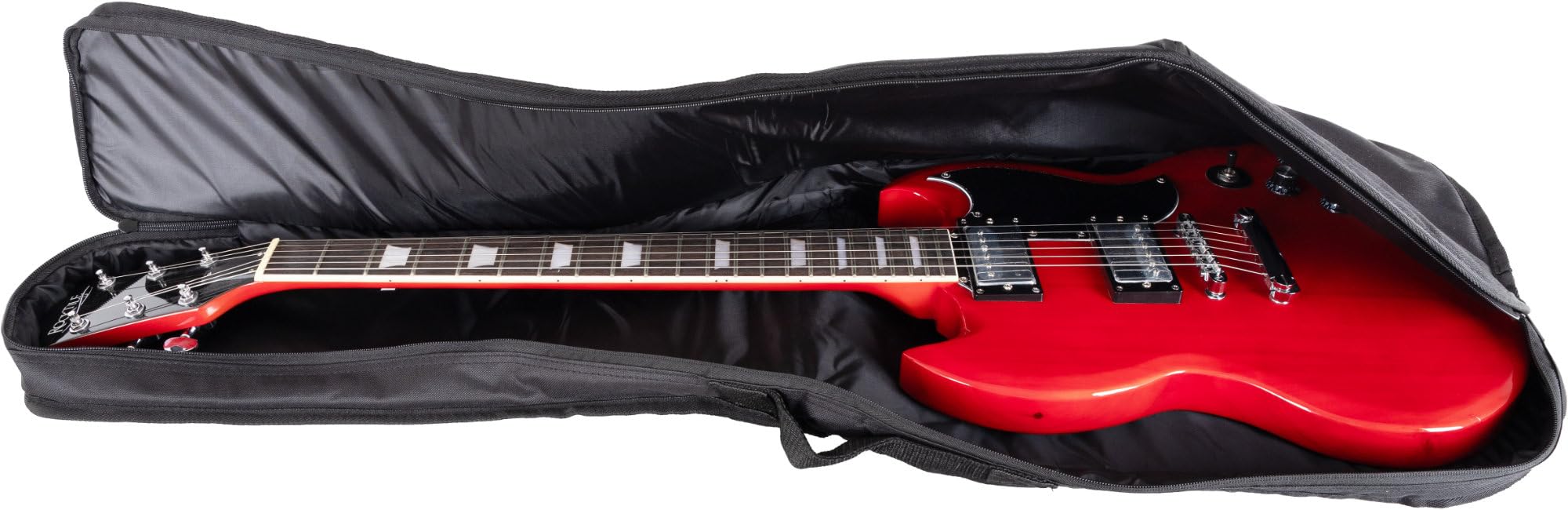 McGrey EGEB-1222BK E-Gitarrentasche - Praktischer Schutz für E-Gitarre - Mit verstellbaren Rucksackgurten - Aus robustem Nylon - Große Aufsatztasche - Maximale Innenmaße (LxB): 100 x 34 cm - Schwarz