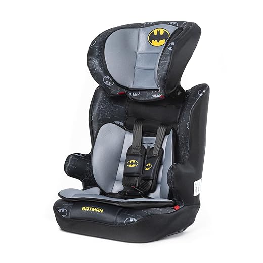 Batman Car Seat Group 1-2-3 (from 9 to 36 kg) for Children with Batman Superhero Yellow and Black