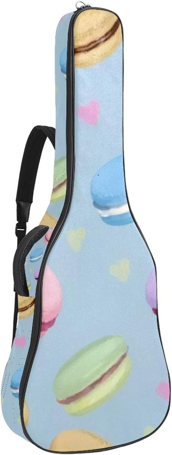 40/41/42-inch Dessert Art Acoustic Guitar Bag With Adjustable Shoulder Strap And 2 Storage Bags. Guitar Bag With Back Hanging Loop, Electric, and Classical Guitars