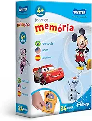 Toyster - Jogo da Memória Disney - Trilíngue (Português, Inglês e Espanhol)