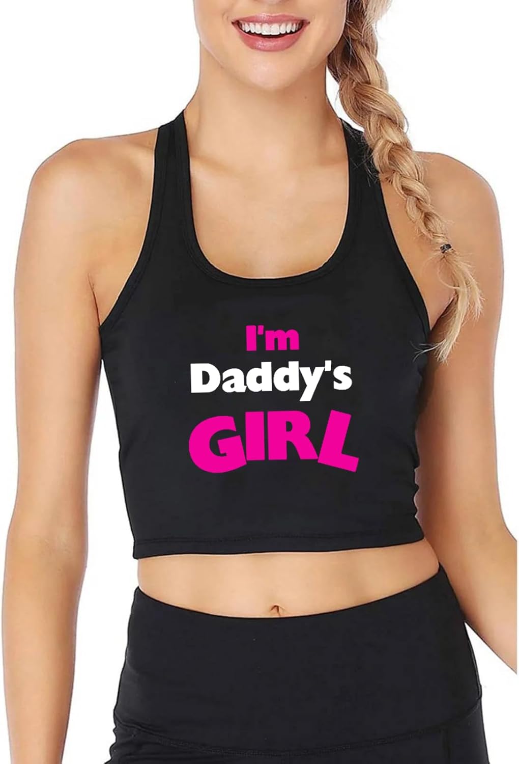 I'm Daddy's Girl Design Sexy Slim Fit Crop Top Sugar Baby Funny Flirtatious Style Tank Tops Girl's Cotton Naughty Camisole