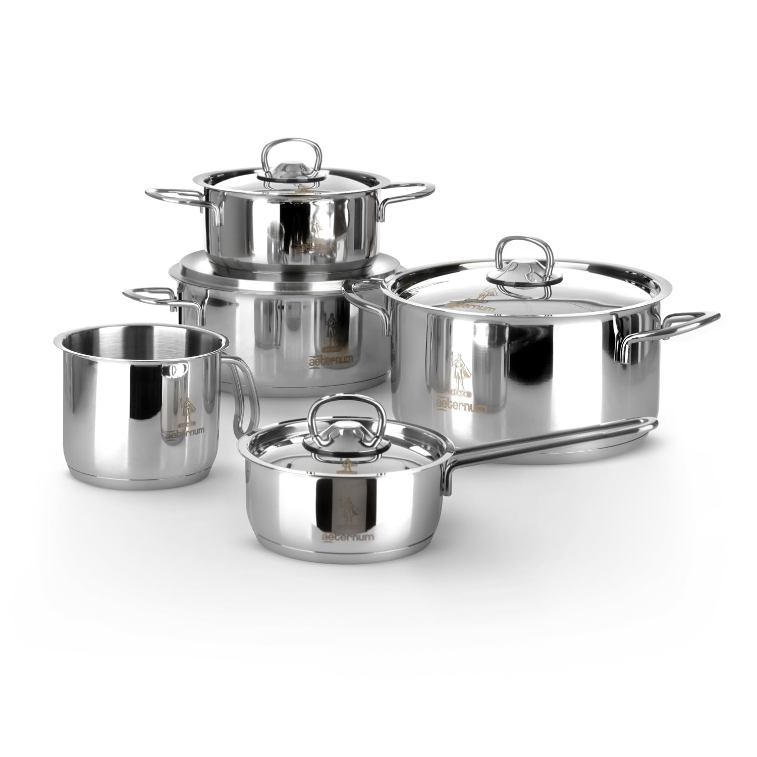 Aeternum Batteria di pentole 9 pezzi Divina Re acciaio Inox casseruola bollilatte
