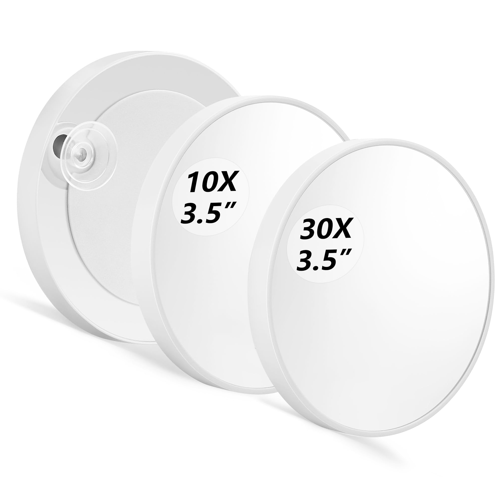 ZHUOTHAN Magnifying Mirror, 10X & 30X Set, White, Small