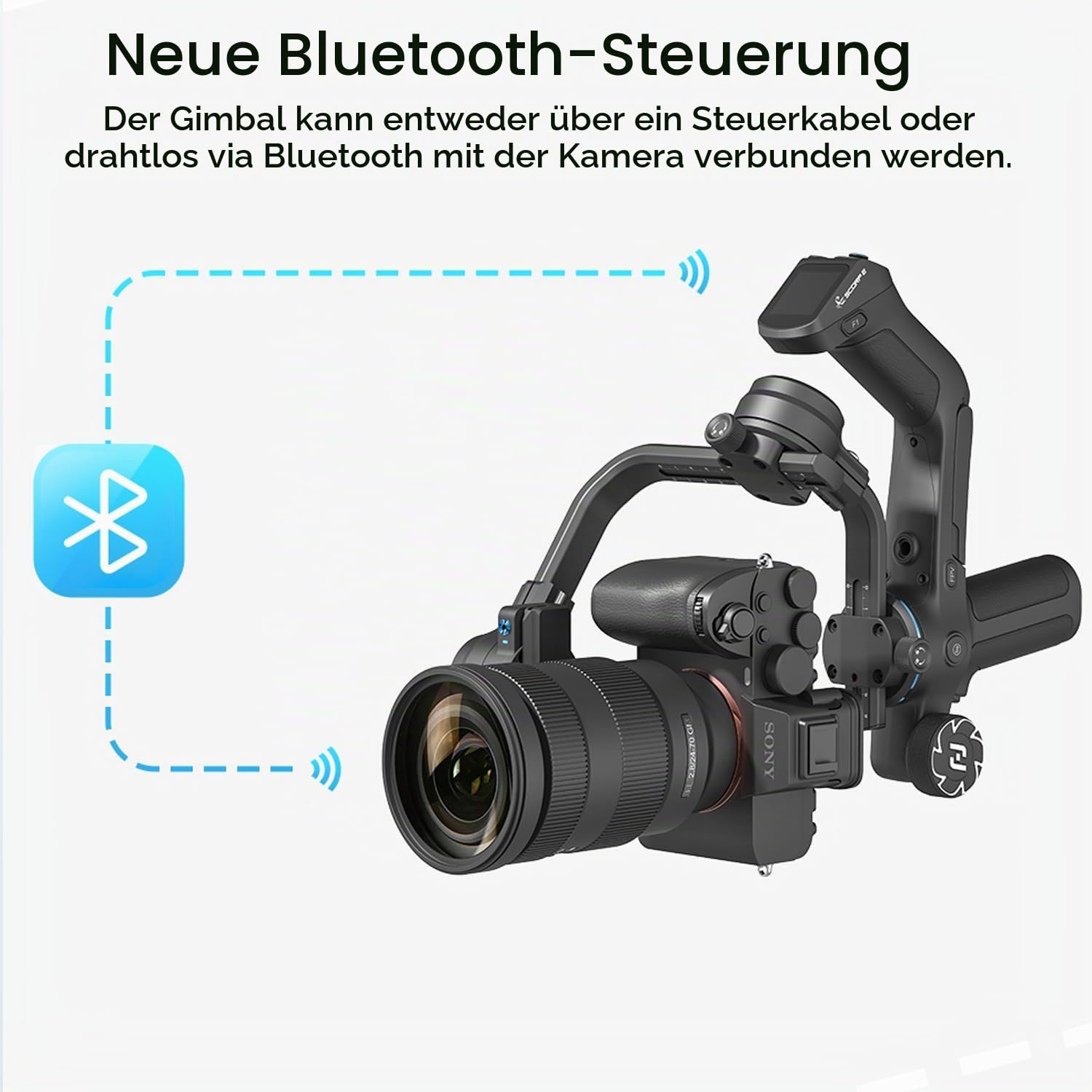 FeiyuTech SCORP-2 Kit Kamera Stabilisator, integrierter AI-Tracker, 3-Achsen-Gimbal für spiegellose Sony/Canon/Nikon/Fujifilm- und DSLR-Kameras, Upgrade-Joystick und Touchscreen, 5.51lbs Zuladung