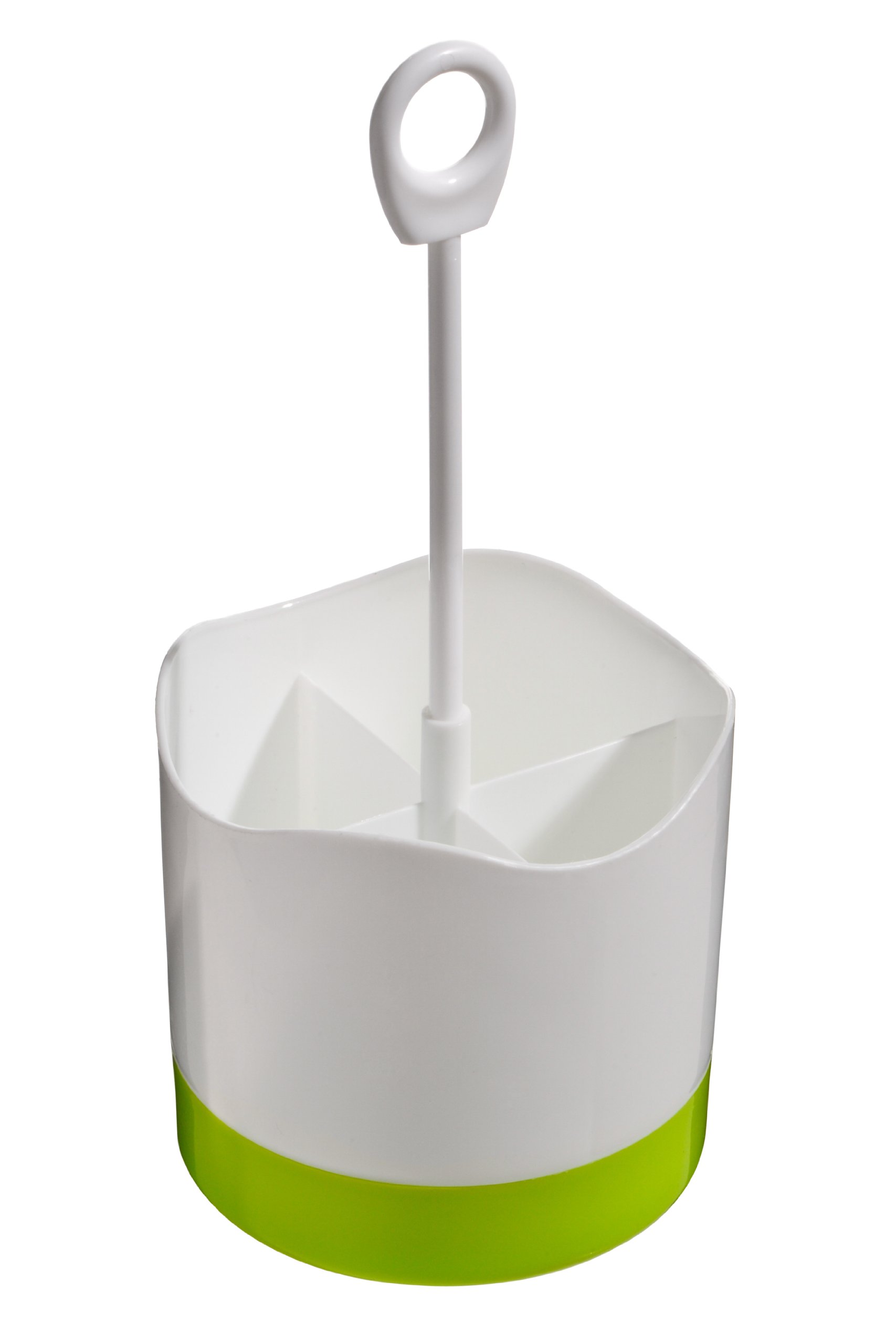 Orsina Lime Green 4 Compartment Cutlery Caddy - Plastic Organizer