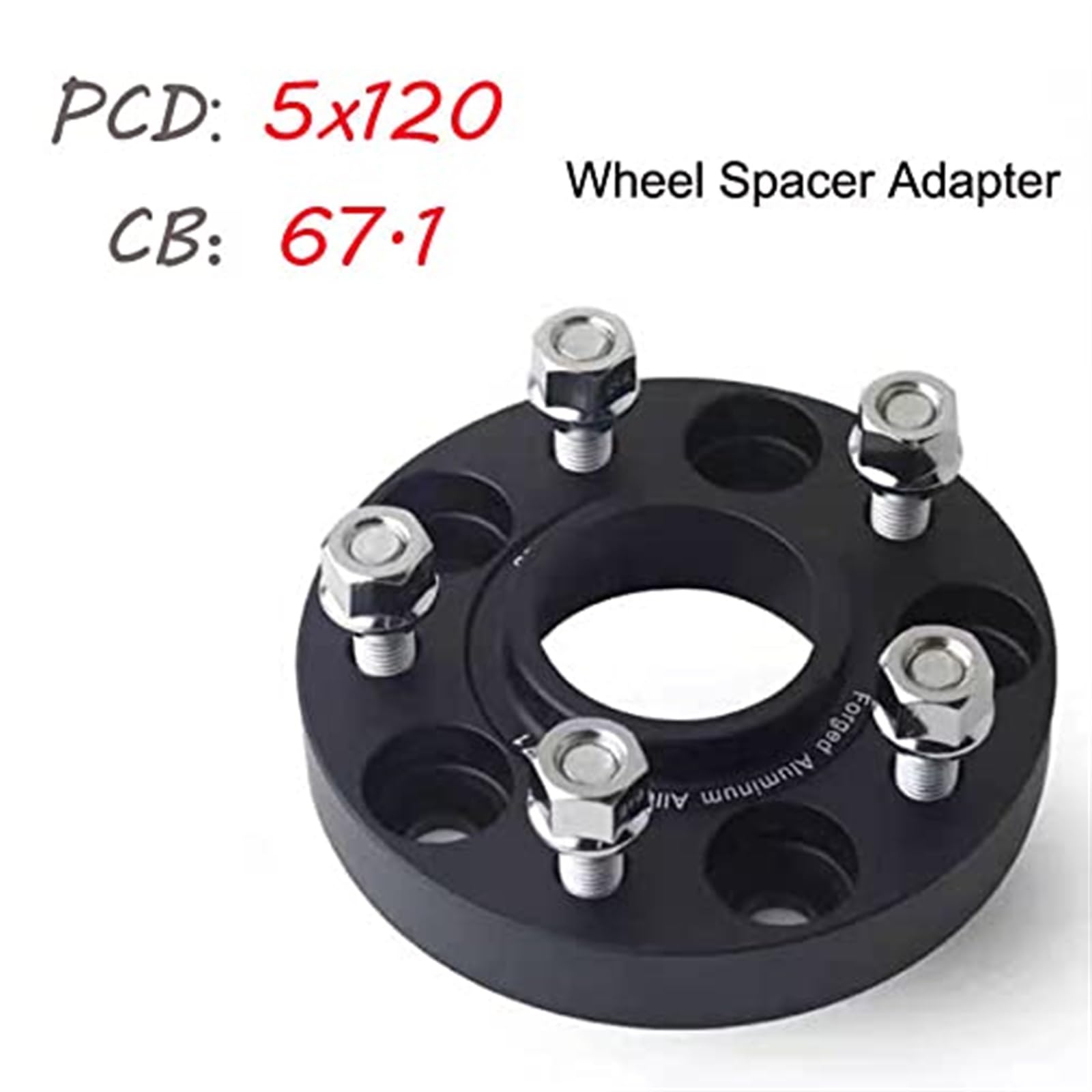 Dystanse kół 5x120 Hubcentric 67,1mm Aluminiowy adapter dystansowy do kół samochodowych Kołnierz 15/20/25/30mm, dla chevroleta, dla Camaro, Separadores Dystans koła samochodu(BLACK 1 Piece 20m