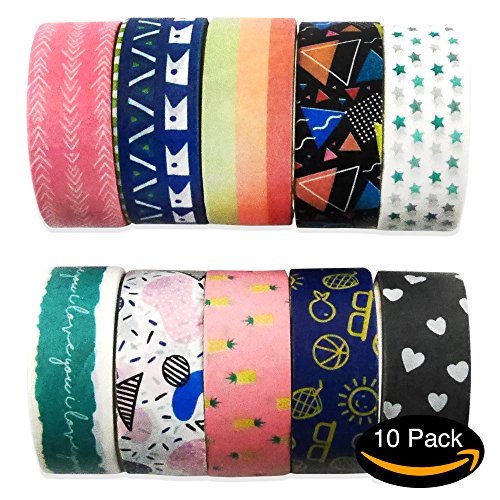 10 Pieces 1 Inch Masking Tape Labelling Tape Graphic Art Tape Board Line Tape Roll for Arts Crafts DIY (8)