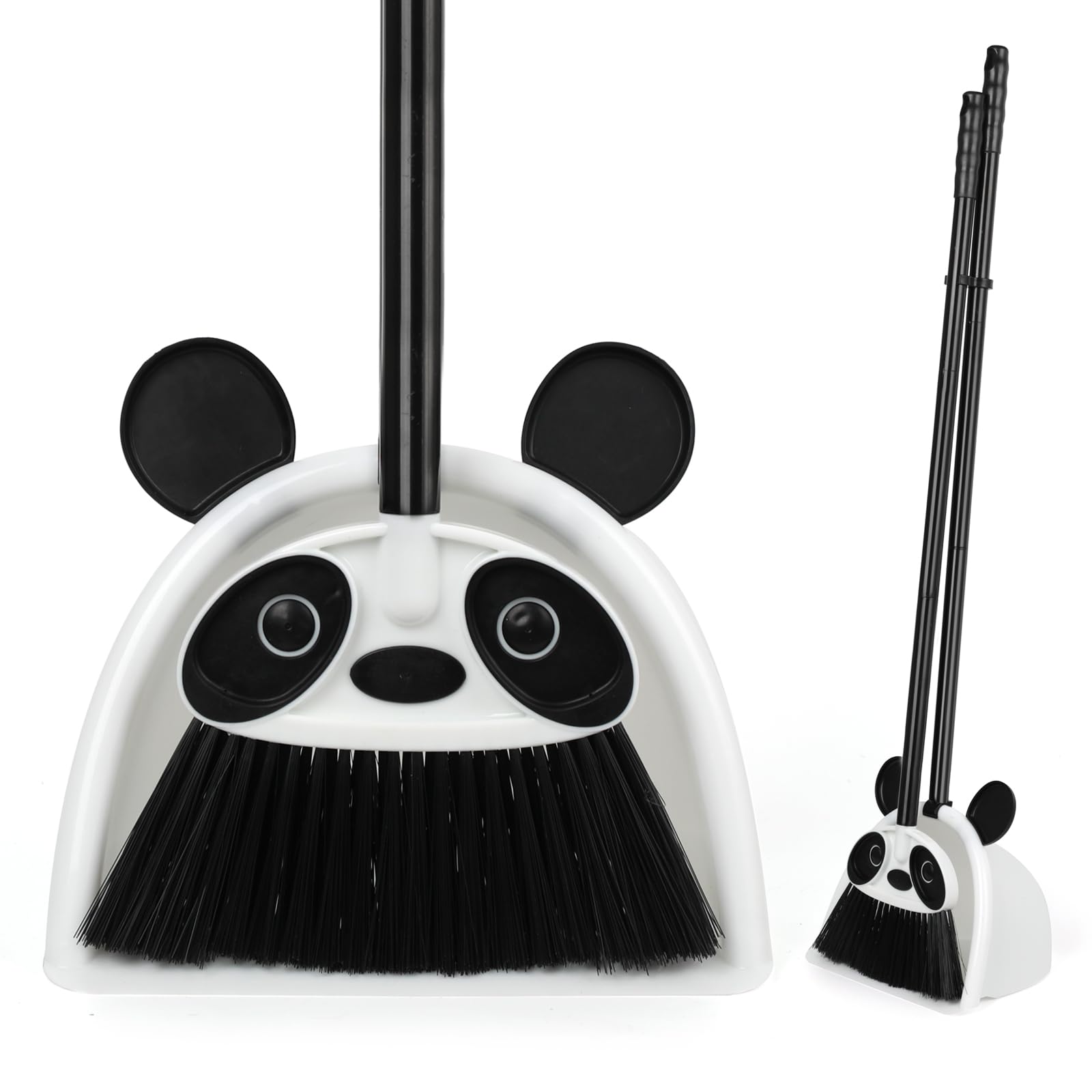 SB Broom with Dustpan Combo Set for Office, Indoor&Outdoor Sweeping,Broom and Dustpan Set,Broom Set for Household Cleaning,Cute Panda